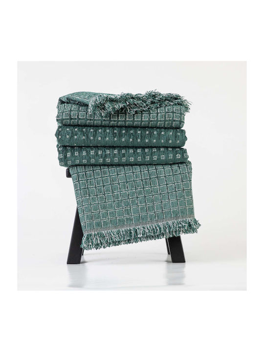 Borea Solana Three-Seater Sofa Throw Chenille 180x300cm Green