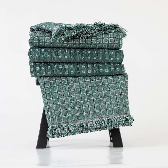Borea Solana Ριχτάρι Πολυθρόνας Chenille 180x180εκ. Πράσινο