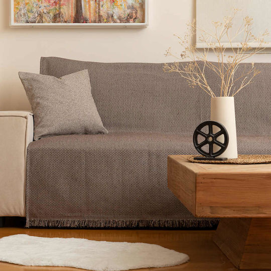 Borea Sicily Ριχτάρι Διθέσιου Καναπέ Chenille 180x250εκ. Γκρί