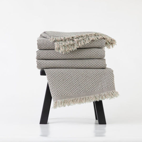 Borea Sicily Ριχτάρι Διθέσιου Καναπέ Chenille 180x250εκ. Γκρί