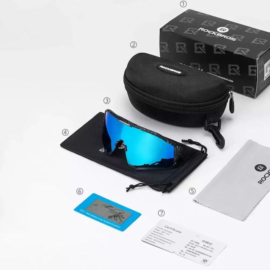 Rockbros Cycling Glasses with Purple Frame & Polarized Lenses