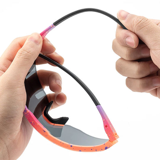 Rockbros Cycling Glasses with Purple Frame & Polarized Lenses