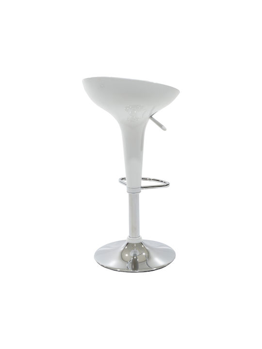 Stool Bar Felice with Adjustable Height White-Chrome Base