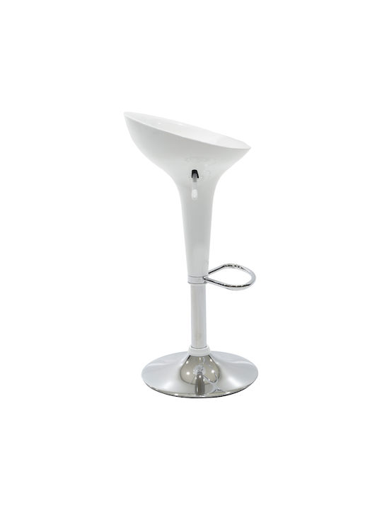 Stool Bar Felice with Adjustable Height White-Chrome Base 40x43x84cm
