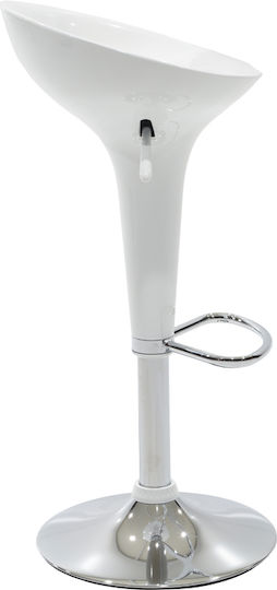 Scaune Bar Felice cu Înălțime Reglabilă White-Chrome Base 40x43x84buc