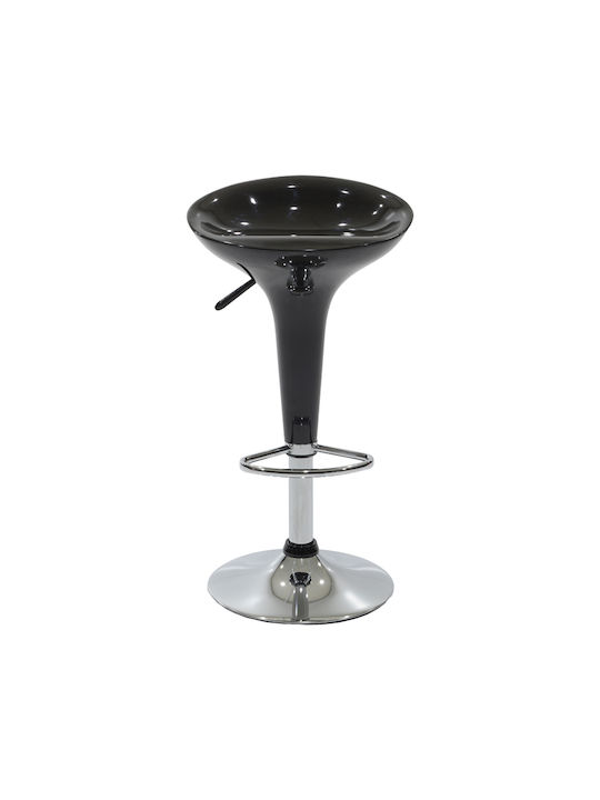 Stool Bar Felice with Adjustable Height Black-Chrome Base 40x43x84cm