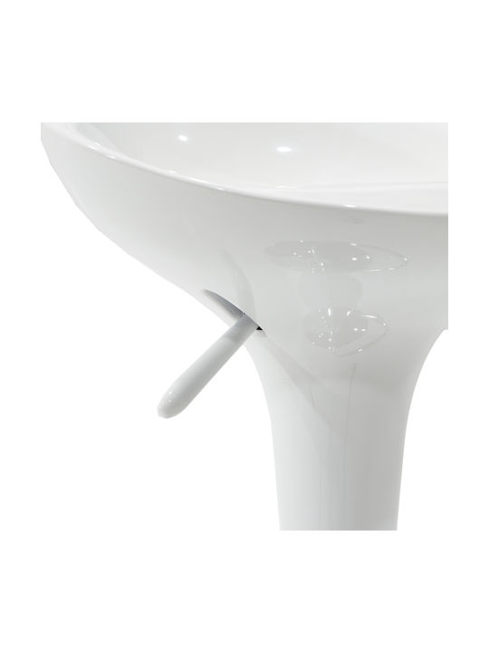 Stool Bar Felice with Adjustable Height White-Chrome Base 40x43x84cm