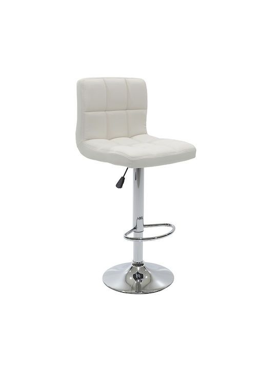 Stool Bar Remina with Back & Adjustable Height White 44x44x92-112cm