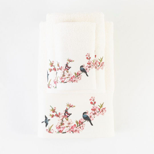 Borea Bath Towel Set 3pcs Fuji Ecru