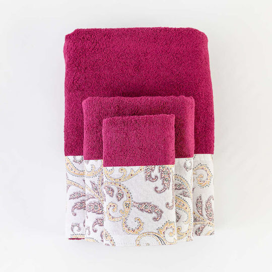 Borea Set of Bath Towels 2 pcs Lorenzo Burgundy
