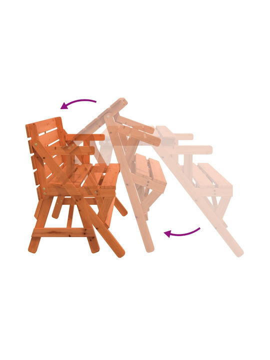 Outdoor Dinner Wood Table Brown 110x133x72cm