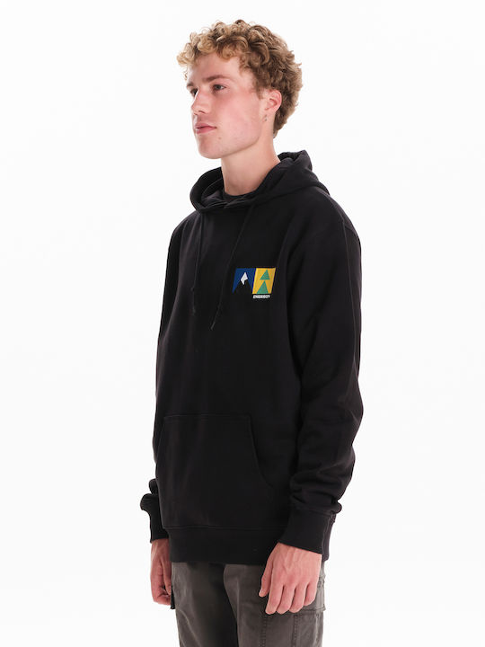 Emerson Herren Sweatshirt mit Kapuze und Taschen Black