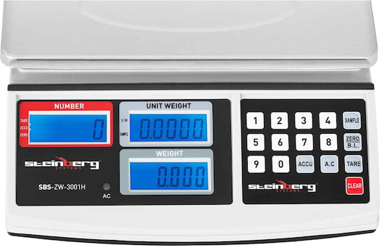 Steinberg Systems Retail Scale with Weighing Capacity of 30kg and Division 3gr