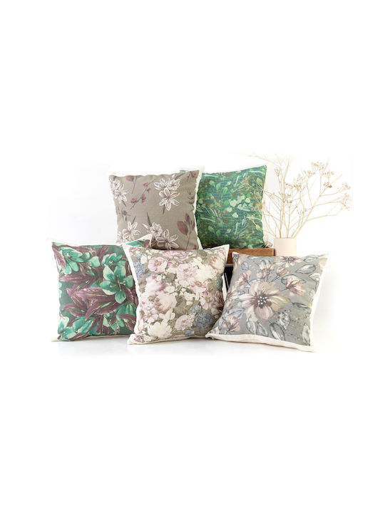 Borea Sofa Cushion Pattern 75 100% Cotton Ecru 45x45cm