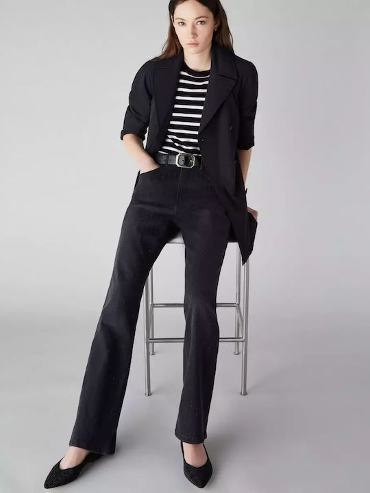 Women's Jean Trousers Flared in Slim Fit Black
