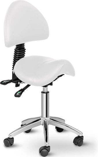 Physa Räder Friseursalon- und Spa-Hocker mit Rückenlehne Weiß