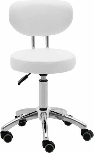 Physa Räder Friseursalon- und Spa-Hocker mit Rückenlehne Weiß