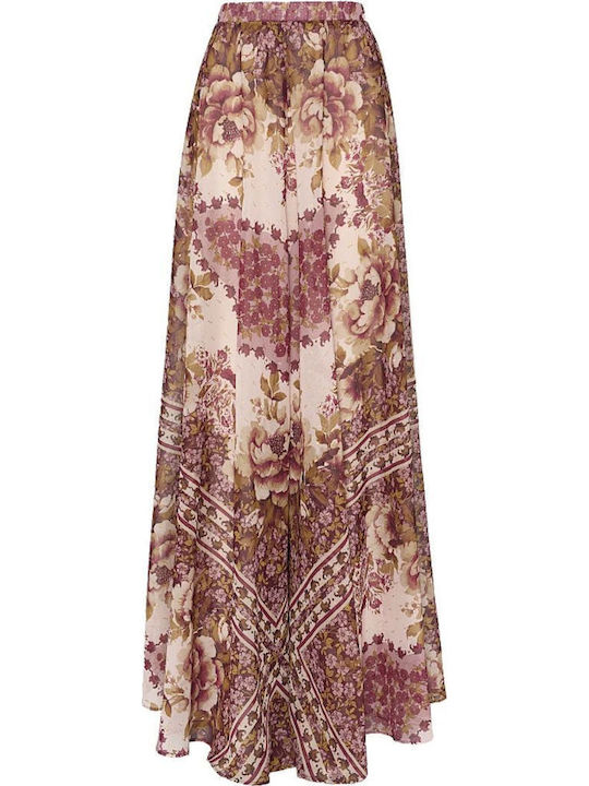 Women's Fabric Trousers with Elastic in Regular Fit Bordeaux