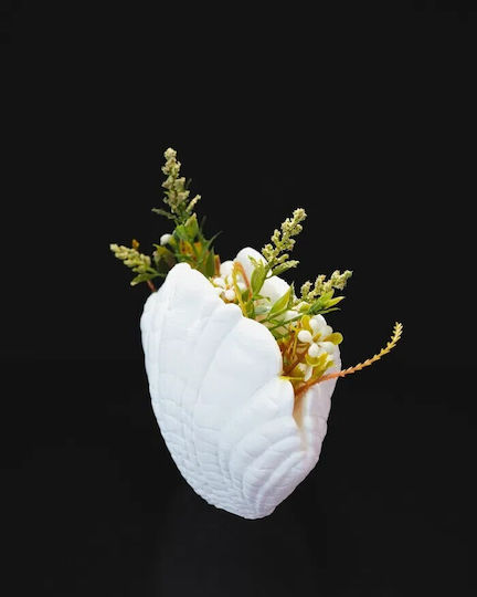 Decorative Vase Shell Vase White 12x8x16cm