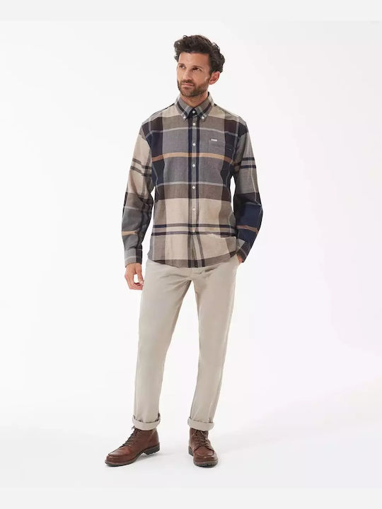 Barbour Men's Shirt Long Sleeve Cotton Checked CAFE