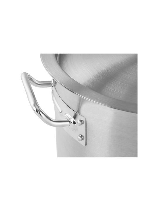 Royal Catering Stainless Steel Cooking Pot Lid Induction Stove 14 L