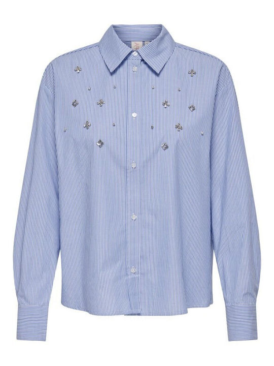 Only Women's Long Sleeve Shirt Light Blue