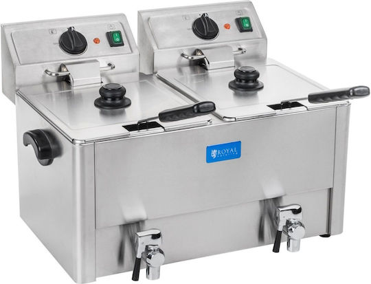 Double Electric Fryer Drain Taps Ego Thermostat 2x8l