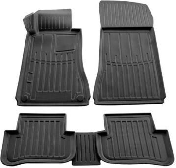 Umbrella Satz Vorder- und Hintermatten 4Stück aus Gummi für Renault Schnell Skoda Schnell 2001-2007 Schwarz