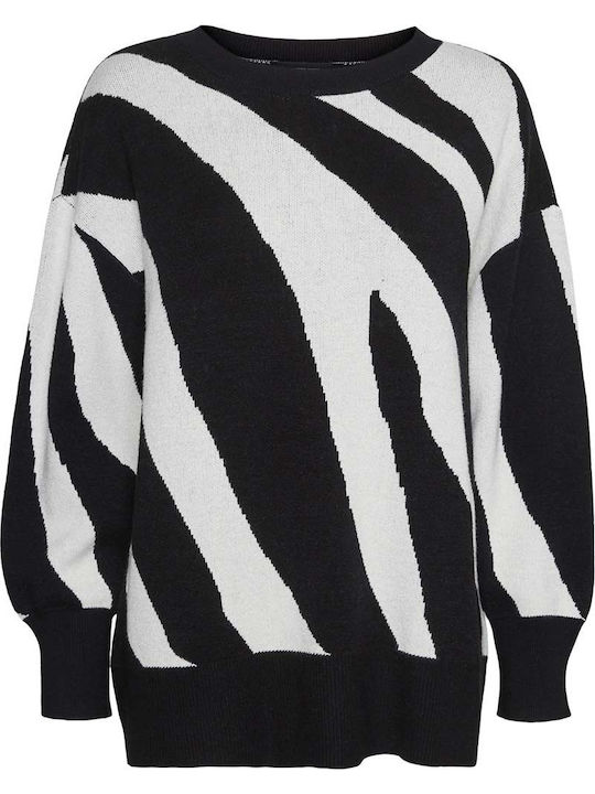 Bluze Damă Animal Print Mânecă Lungă Negru/bej