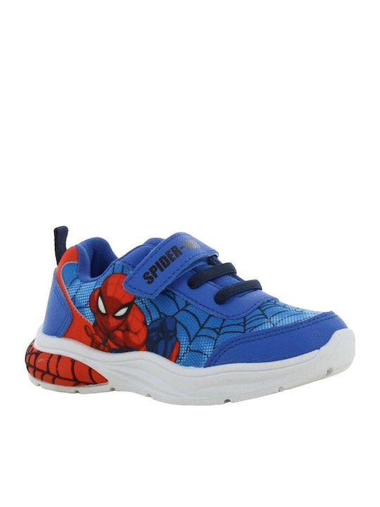 Παιδικά Sneakers Ανατομικά με Σκρατς & Φωτάκια Μπλε