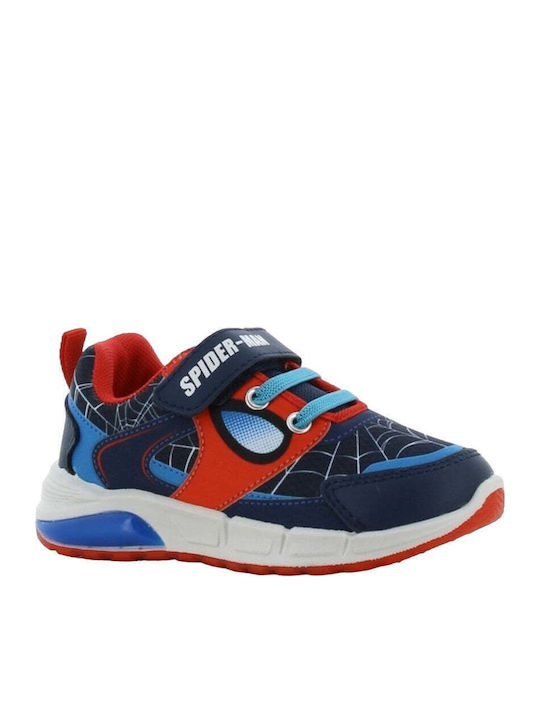Παιδικά Sneakers Ανατομικά με Σκρατς & Φωτάκια Μπλε