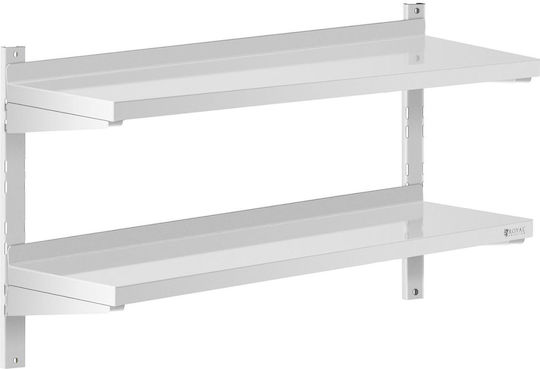 Double Wall-mounted Kitchen Shelf Adjustable Stainless Steel 100 X 30 Cm