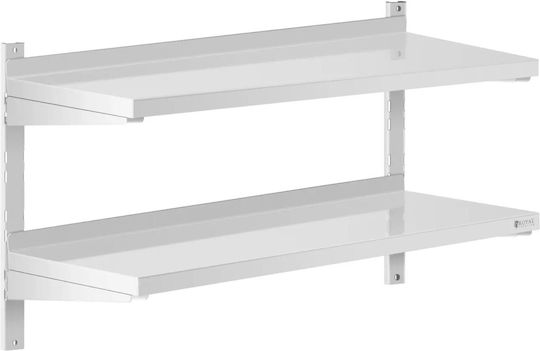 Doppelwandiges Küchenregal Verstellbar Edelstahl 100 x 40 cm