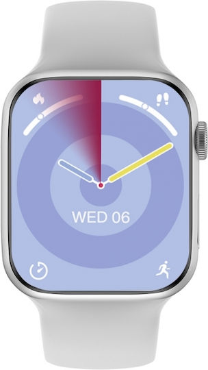 Platinet PSMART29W Aluminium 44mm Smartwatch με Παλμογράφο (Λευκό)
