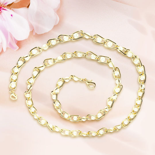 Chain Phone Jewelry Beaded Chain Strong Resistant 110cm Golden