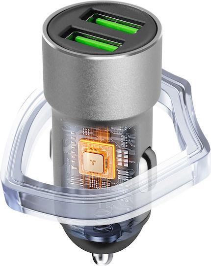 Linq Car Charger Double Usb Output 12w Silver