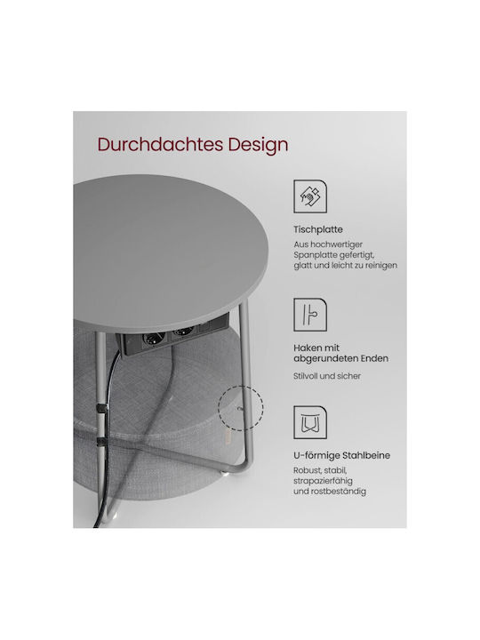 Round Side Table Wooden Dove Grey / Slate Grey L45xW45xH50cm.