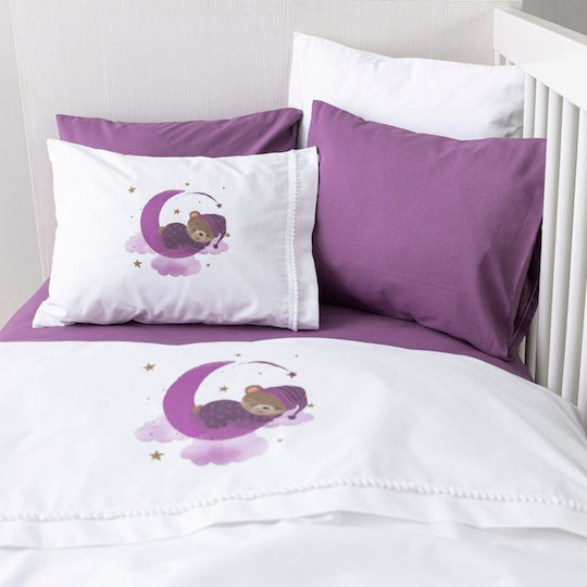 Borea Set Sleeping Bear Violet 120x160 cm Borea Set Sleeping Bear Violet 120x160 cm