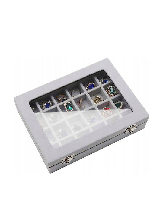 Кутия За Бижута Сив 20x15x5.2см