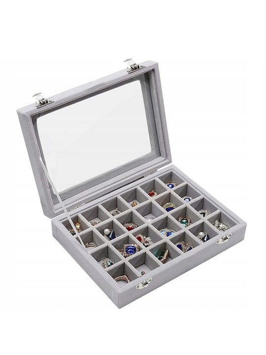 Кутия За Бижута Сив 20x15x5.2см