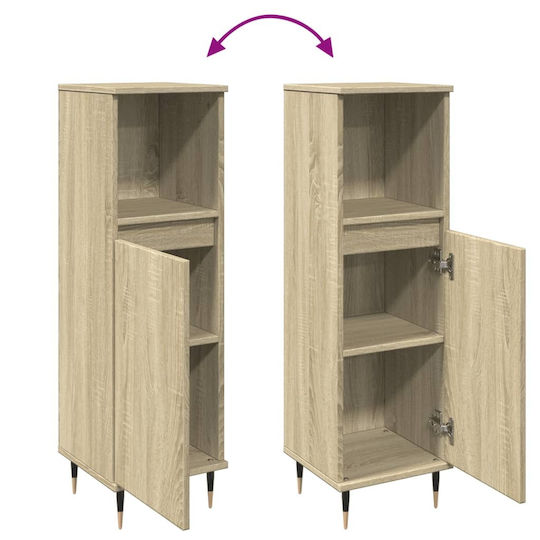 vidaXL Badezimmersäule Wandhängeschrank H30xB30xH100cm Sonoma