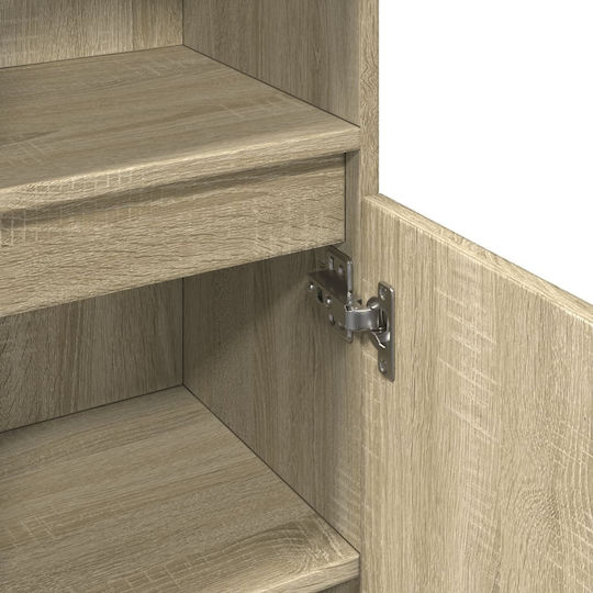 vidaXL Wall Hung Cabinet Bathroom Column Cabinet L30xD30xH100cm Sonoma