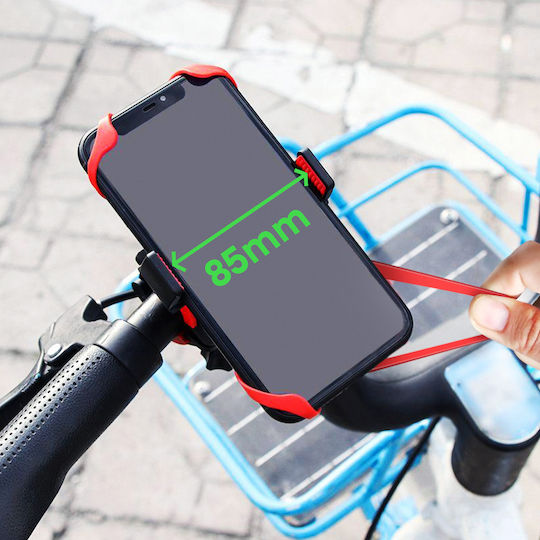 Suport Bicicletă Trotinetă Avizar Prindere Ghidon Silicon Negru Roșu