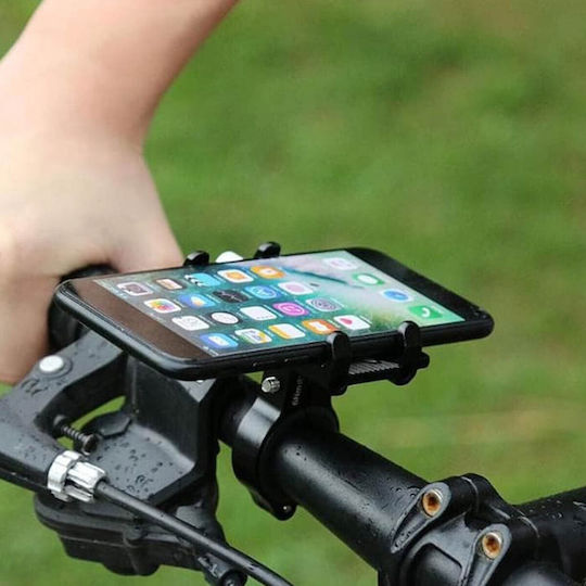 Suport Telefon Bicicletă pentru Telefoane de la 55 la 100mm Suport Ghidon Oțel G-81 Negru