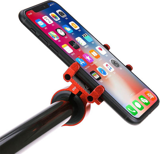 Bike Mount Smartphone From 55 To 100mm Wide Steel Handlebar Fixing-g-81 Red