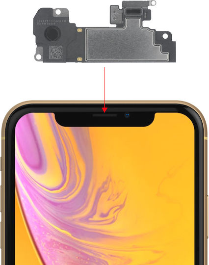Вътрешен високоговорител Clappio за Apple iPhone XR, резервна слушалка, черна