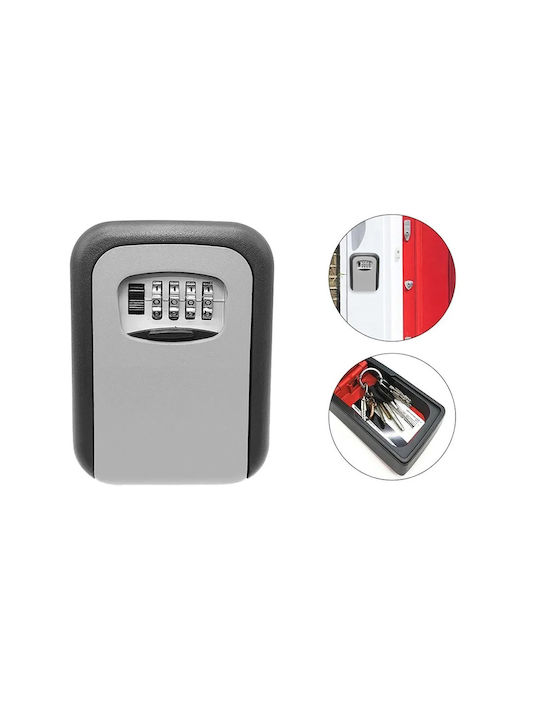 Suport De Chei Cu Combinație Metalic Cu Roată Cu Combinație 11.5x9.5x4cm Montare Pe Perete