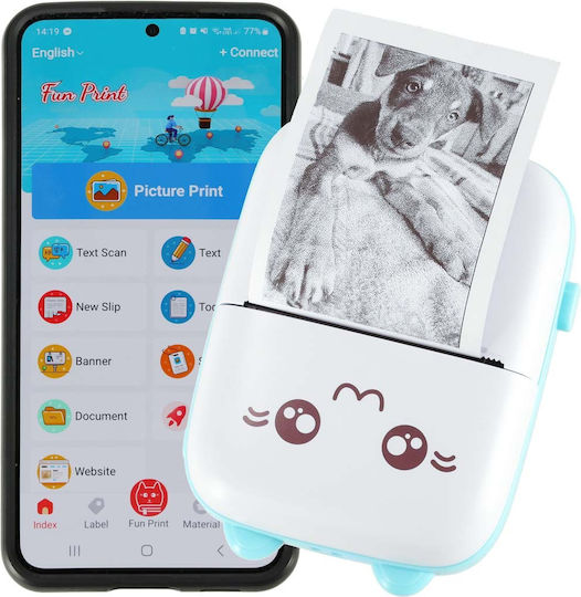 Mini Θερμικός Εκτυπωτής για Φωτογραφίες με Bluetooth ZO1KX43QWS2171