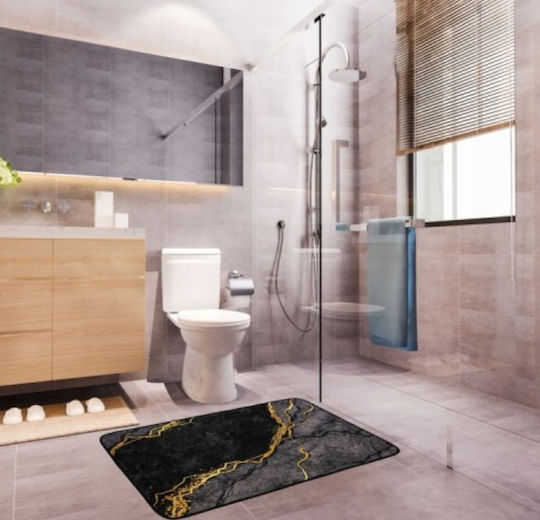 Rutschfest Badematte Synthetisch,Polyester/Cotton/Leather Rechteckig ZR1EB73QWS84 Grey With Black 50x80cm