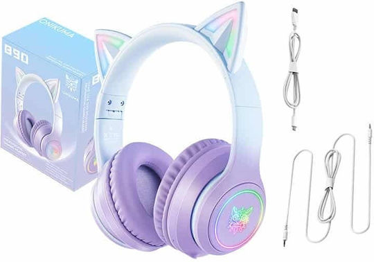 Onikuma B90 Wireless Over Ear Gaming Headset with Connection Bluetooth Blue/Purple
